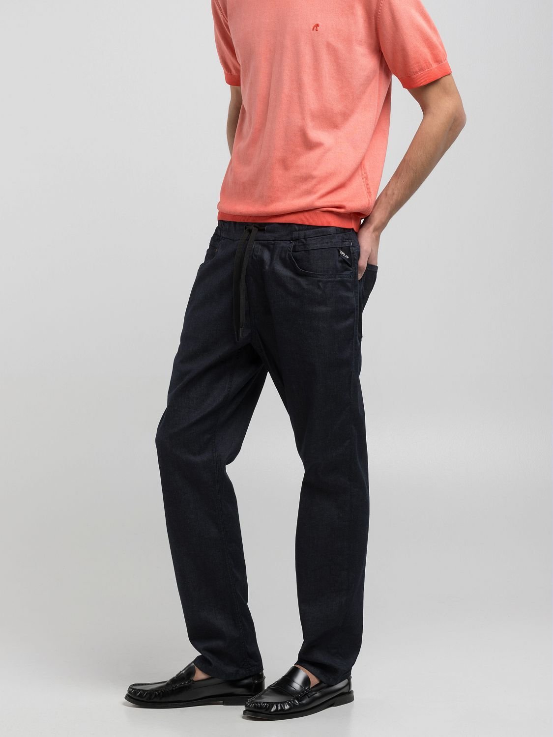 【SALE／10%OFF】REPLAY リラックステーパードLANNY Touch denim リプレイ パンツ ジーンズ・デニムパンツ ネイビー【送料無料】