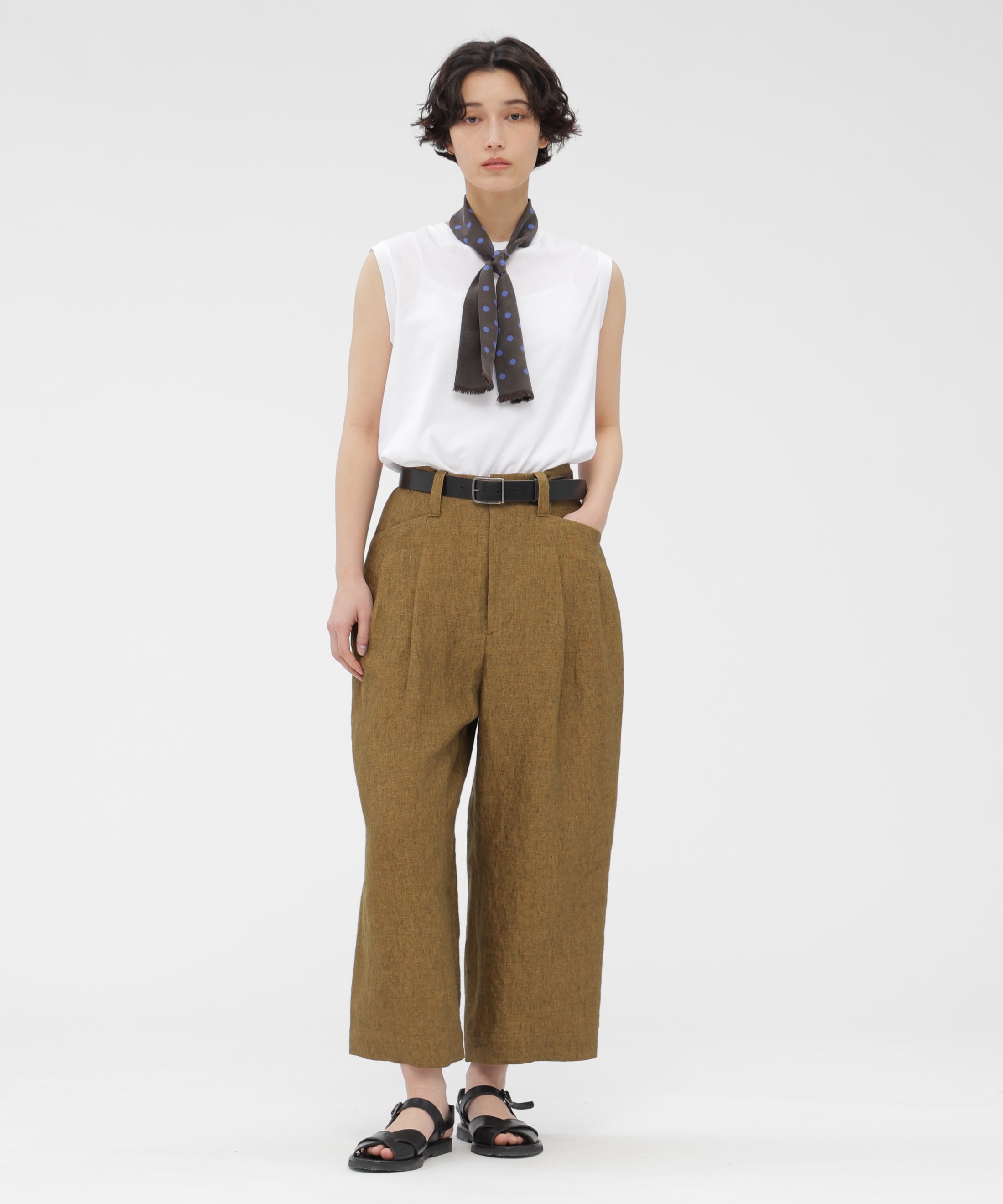 MARGARET HOWELL PLAIN COTTON JERSEY TOP マーガレット・ハウエル トップス カットソー・Tシャツ グレー ホワイト