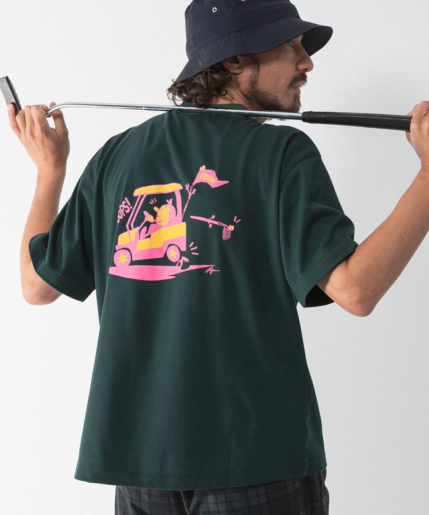 Sonny Label OOPS×RYUAMBE コラボモックネックTシャツ サニーレーベル トップス カットソー・Tシャツ ホワイト ネイビー グリーン