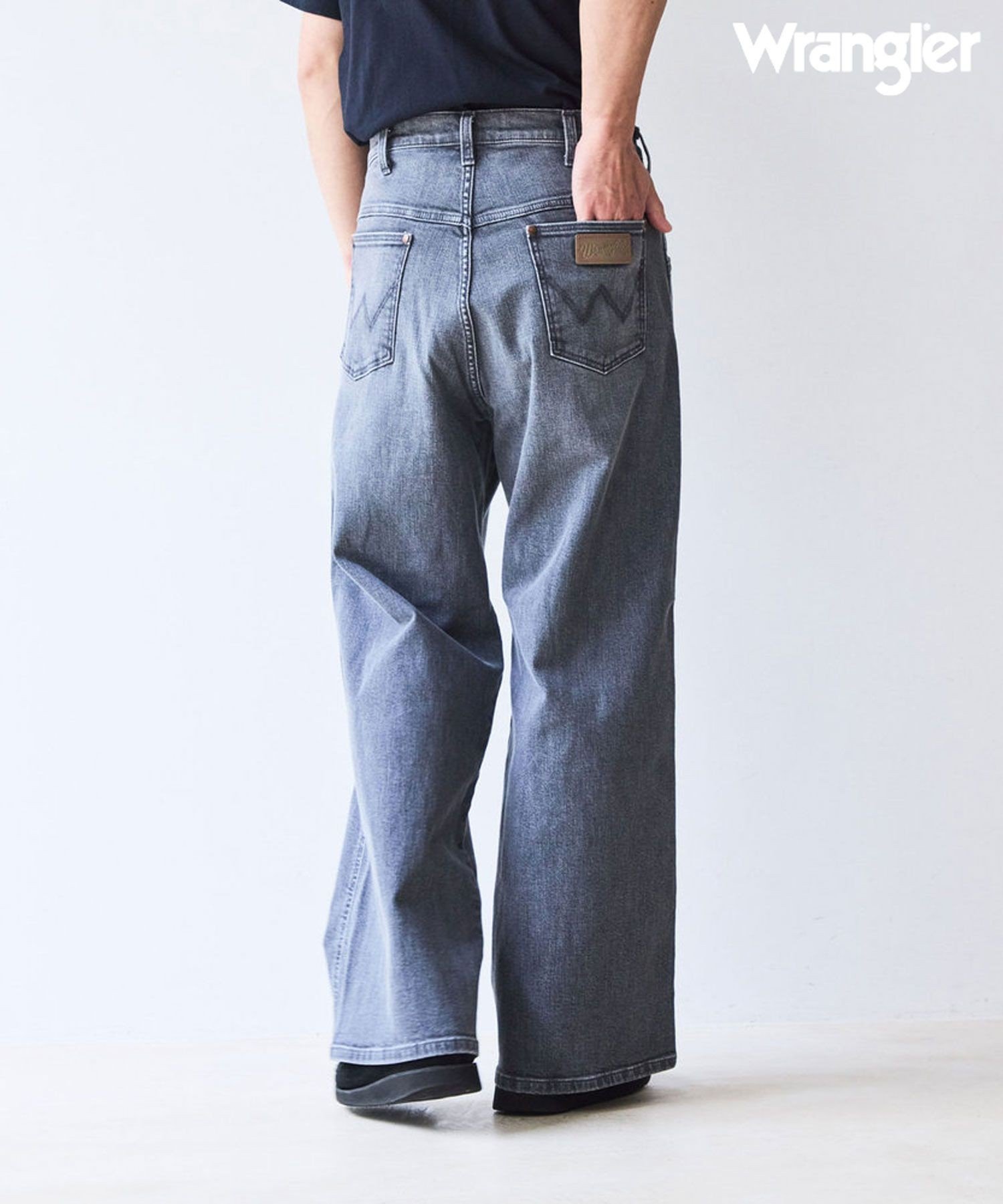 【Wrangler meet LE CERCLE par rope】別注/ワイドデニムパンツ/セットアップ対応 ジュン スタンダード ピックス パンツ ジーンズ・デニムパンツ ネイビー ブラック グレー