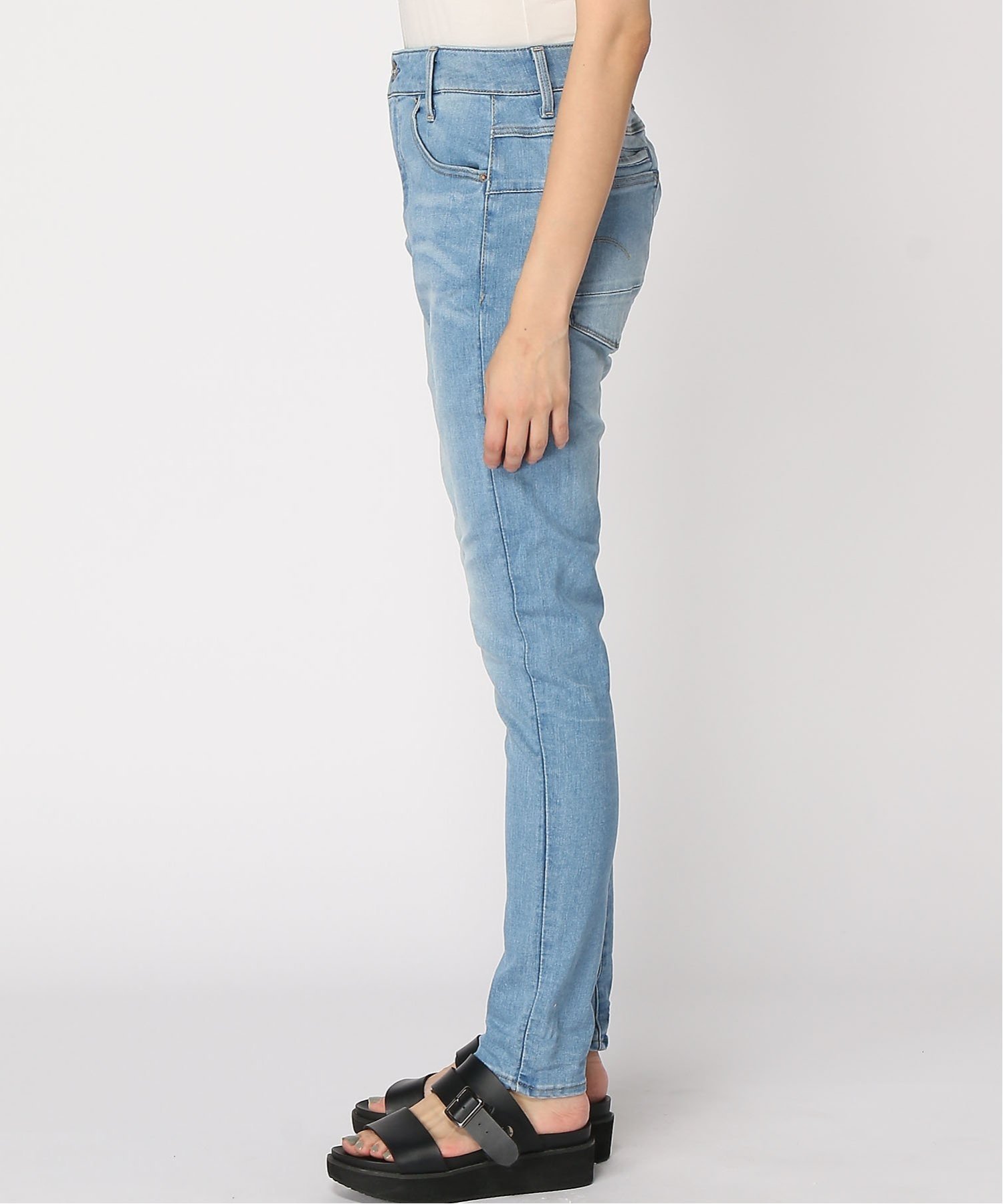 【公式ショップ】D-STAQ-R MID BOY SLIM/スリムテーパードジーンズ/立体裁断 ジースターロゥ パンツ ジーンズ・デニムパンツ ブルー