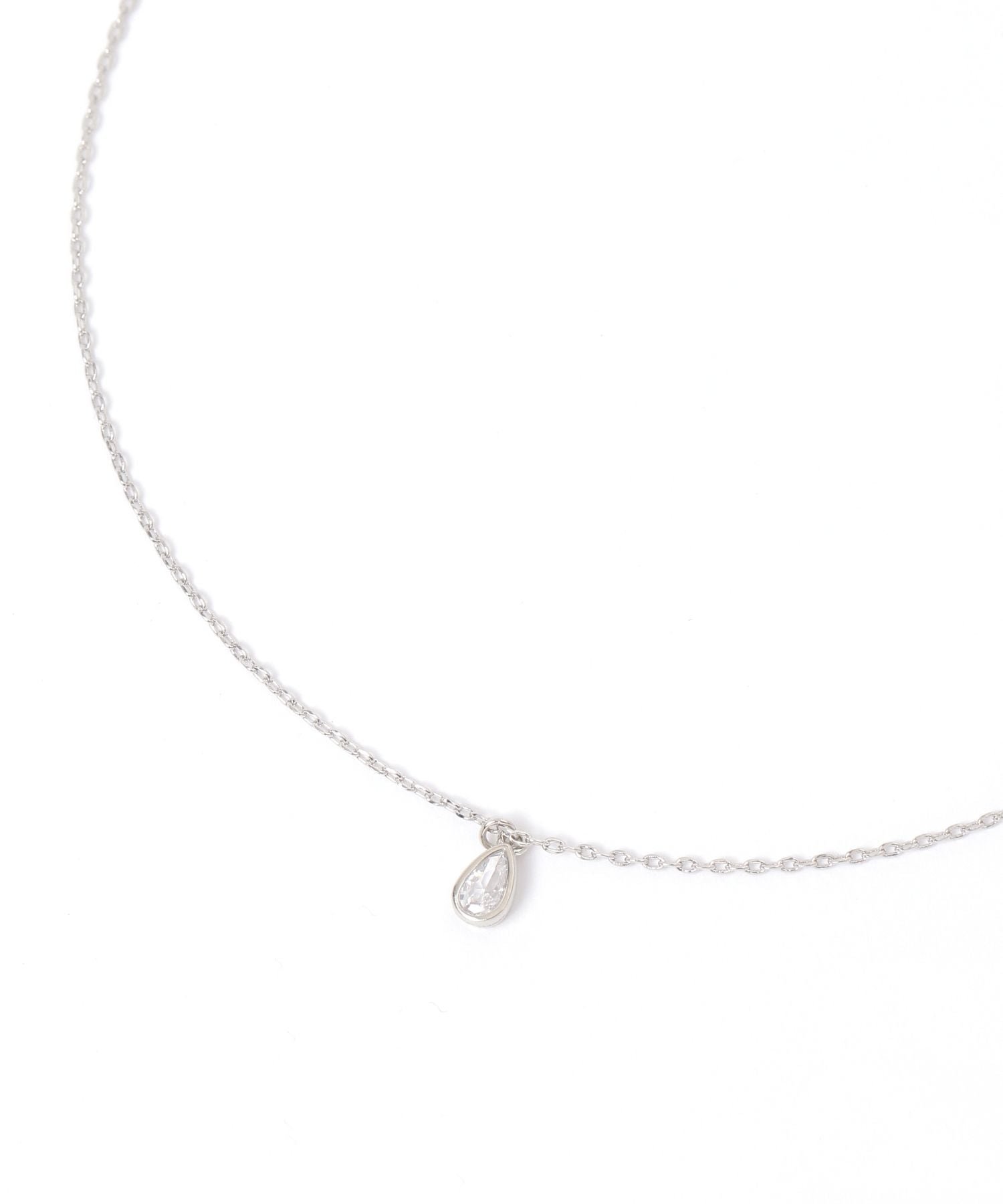 LAKOLE ドロップビジューネックレス ラコレ アクセサリー・腕時計 ネックレス ゴールド シルバー