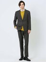 【SALE/40%OFF】TAKA-Q Woolen Tec On スリムフィット 2ボタン2ピーススーツ 千鳥グレー タカキュー スーツ・フォーマル セットアップスーツ グレー【送料無料】