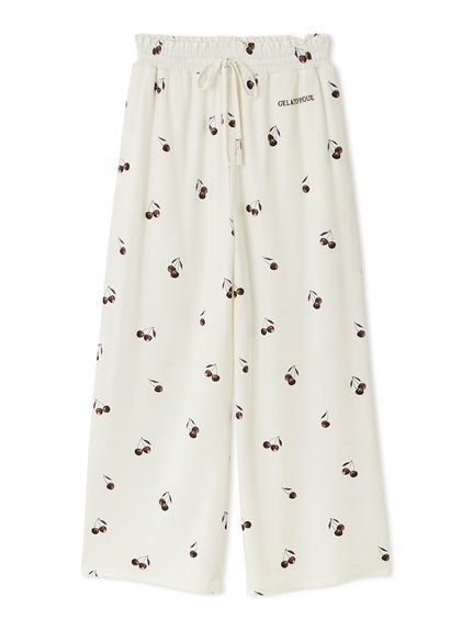 gelato pique 【接触冷感】チェリー柄ロングパンツ ジェラートピケ インナー・ルームウェア その他のインナー・ルームウェア ホワイト ピンク【送料無料】のサムネイル