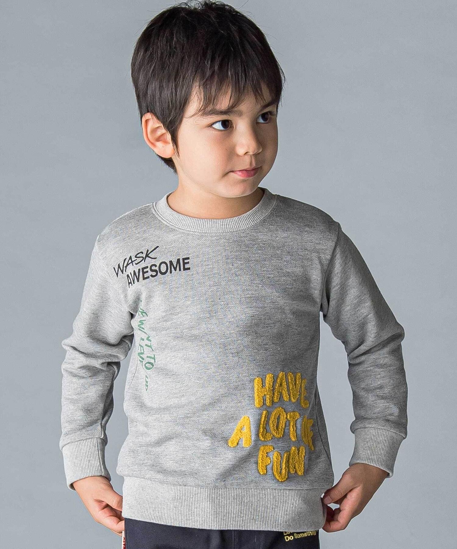 WASK ロゴ刺しゅう&プリントトレーナー(100~160cm) ベベ オンライン ストア トップス スウェット・トレ..