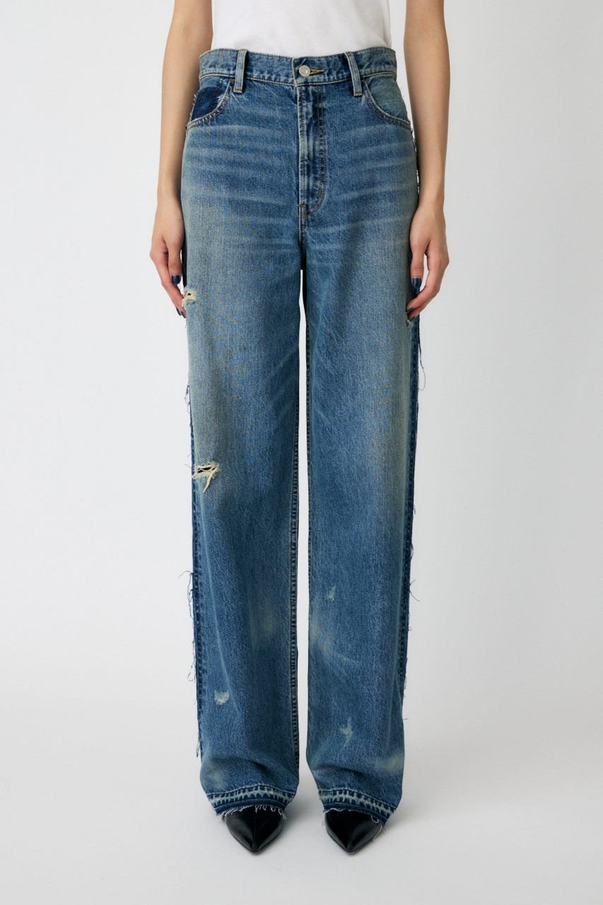 MOUSSY 【ViVi掲載】MIDRISE RIPPED ストレ