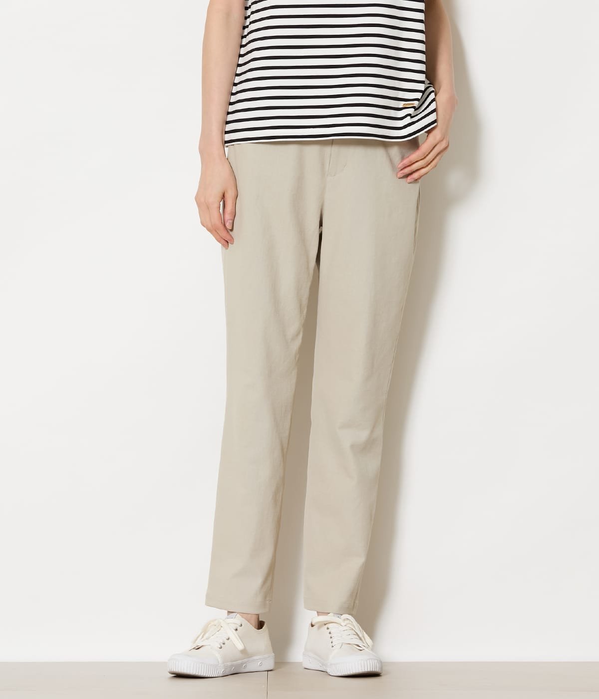 NEWYORKER WOMEN 【接触冷感・吸水速乾・UVカット】シェルタリングオックス クロップドテーパードパンツ ニューヨーカー パンツ その他のパンツ ネイビー ベージュ
