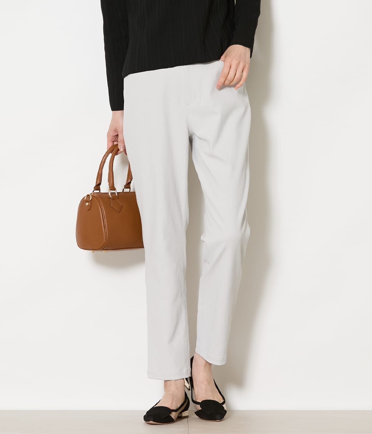 NEWYORKER WOMEN 【接触冷感・吸水速乾・UVカット】シェルタリングオックス クロップドテーパードパンツ ニューヨーカー パンツ その他のパンツ ネイビー ベージュ