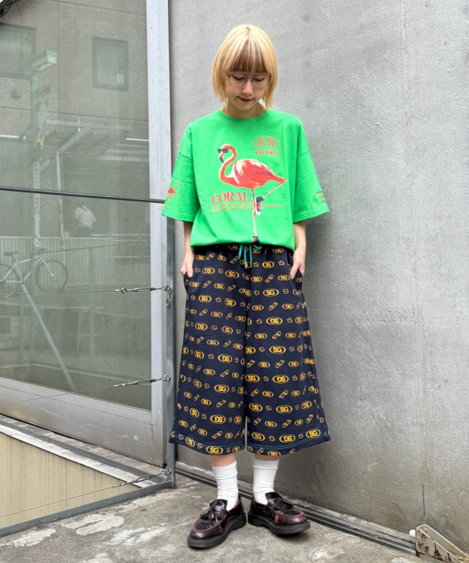 【SOUNDS GOOOOD】総柄スウェットハーフパンツ チャオパニックティピー パンツ その他のパンツ ネイビー グレー