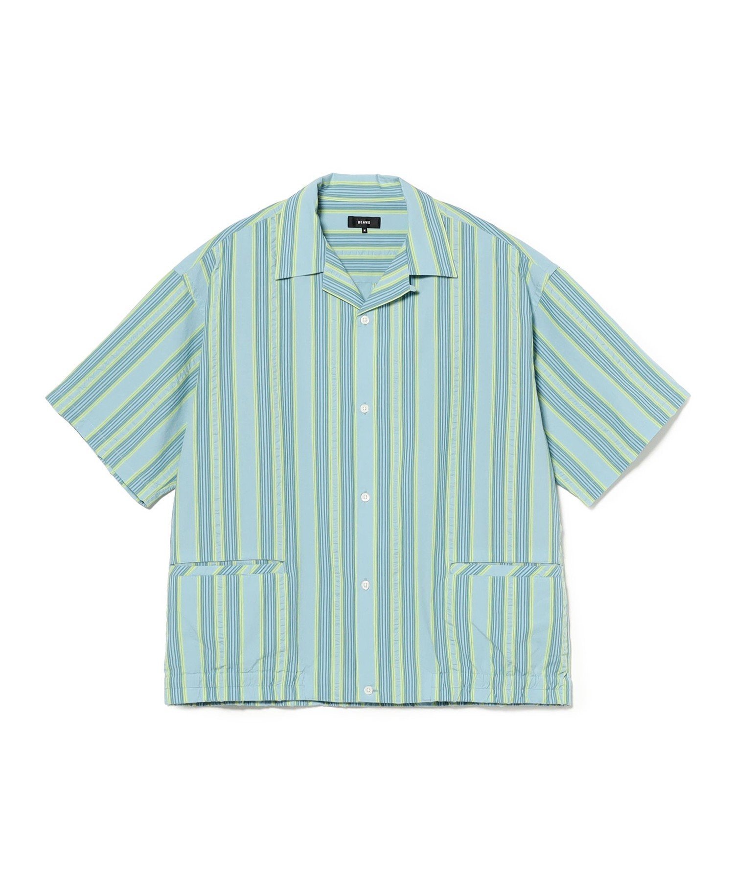 BEAMS マルチ ストライプ オープンカラーシャツ【ワイドフィット】 ビームス メン トップス シャツ・ブラウス レッド グリーン【送料無料】
