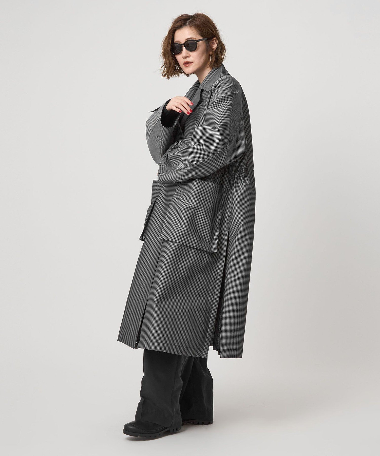＜conte＞チェック ミリタリー トレンチコート ユナイテッドアローズ アウトレット ジャケット・アウター その他のジャケット・アウター ブラック