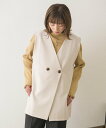 【SALE／66%OFF】RETRO GIRL ノーカラーゆるベスト レトロガール ジャケット・アウター その他のジャケット・アウター ホワイト ブラック ブルー