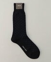 COMME CA MEN 【COMME CA MEN】ジャカード市松柄 クルーソックス コムサメン 靴下・レッグウェア 靴下 ホワイト グリーン ブルー ブラック ネイビー ブラウン(4)