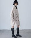 FashionLetter ショールカラー ミドル丈コクーンコート ビーフラット ジャケット・アウター ピーコート ホワイト ブラック グリーン ブラウン【送料無料】