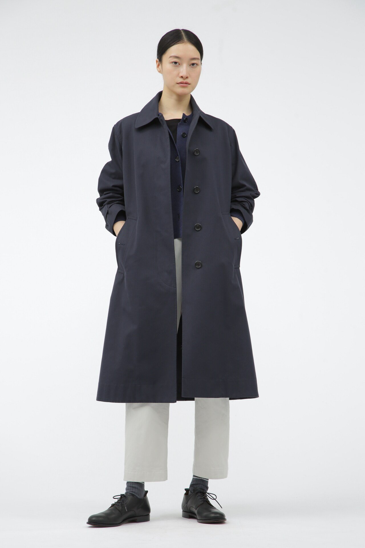 MARGARET HOWELL COTTON TWILL COATING マーガレット・ハウエル ジャケット・アウター その他のジャケット・アウター グレー ネイビー