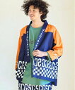 【SALE/50%OFF】go slow caravan 総柄プリントハッピJK (MENS/WOMENS) ゴースローキャラバン ジャケット・アウター ブルゾン・ジャンパー ネイビー【送料無料】