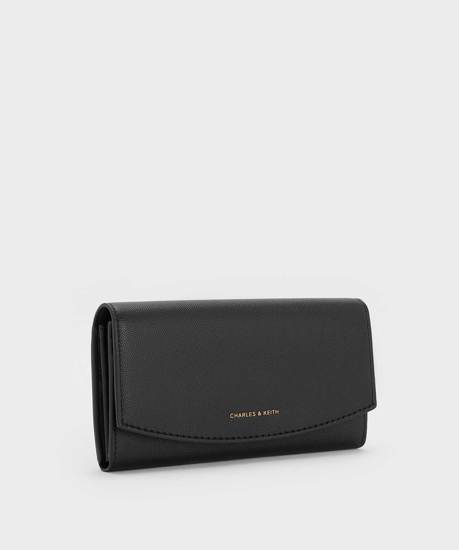 Briony ブライオニー カーブフラップロングウォレット チャールズアンドキース 財布・ポーチ・ケース 財布 ブラック