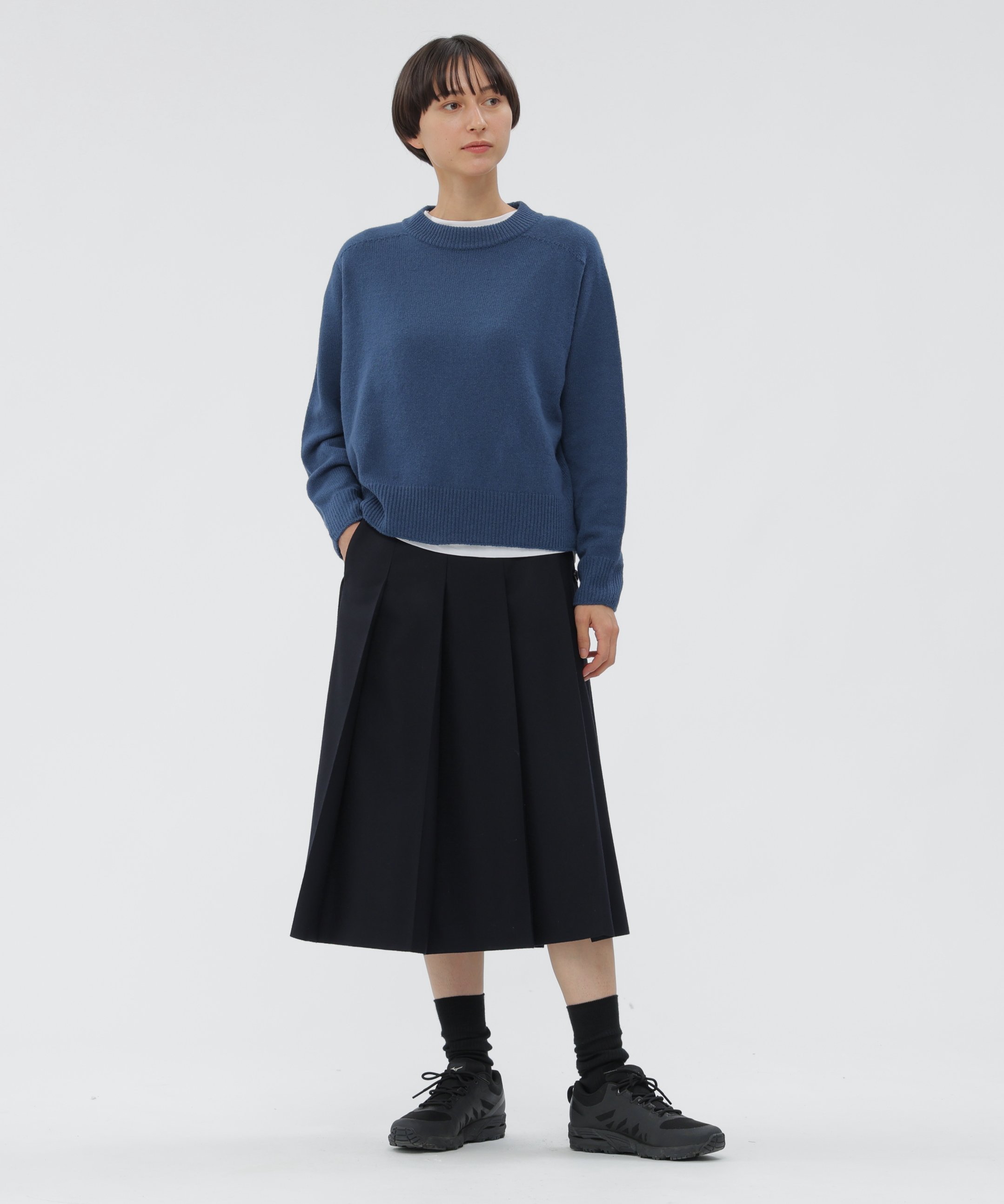 MARGARET HOWELL FLANNEL WOOL SKIRT マーガレット・ハウエル スカート その他のスカート ネイビー【送料無料】のサムネイル