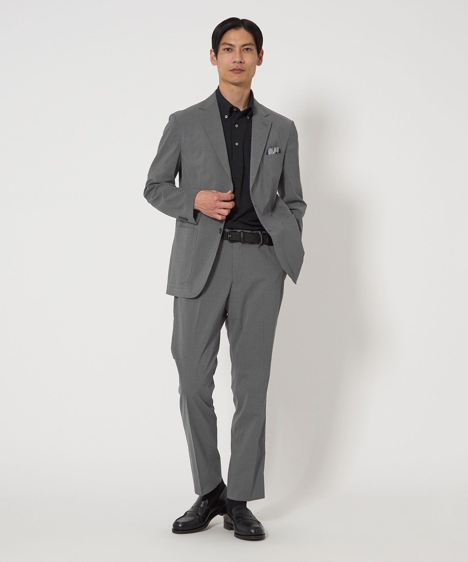 【SALE／40%OFF】UNITED ARROWS green label relaxing A+ ラッカンリネンライク 2B スタンダード ジャケット -ウォッシャブル・ストレッチ・吸水速乾- ユナイテッドアローズ アウトレット ジャケット・アウター テーラードジャケット・ブレザー ネイビー グレー【送料無料】