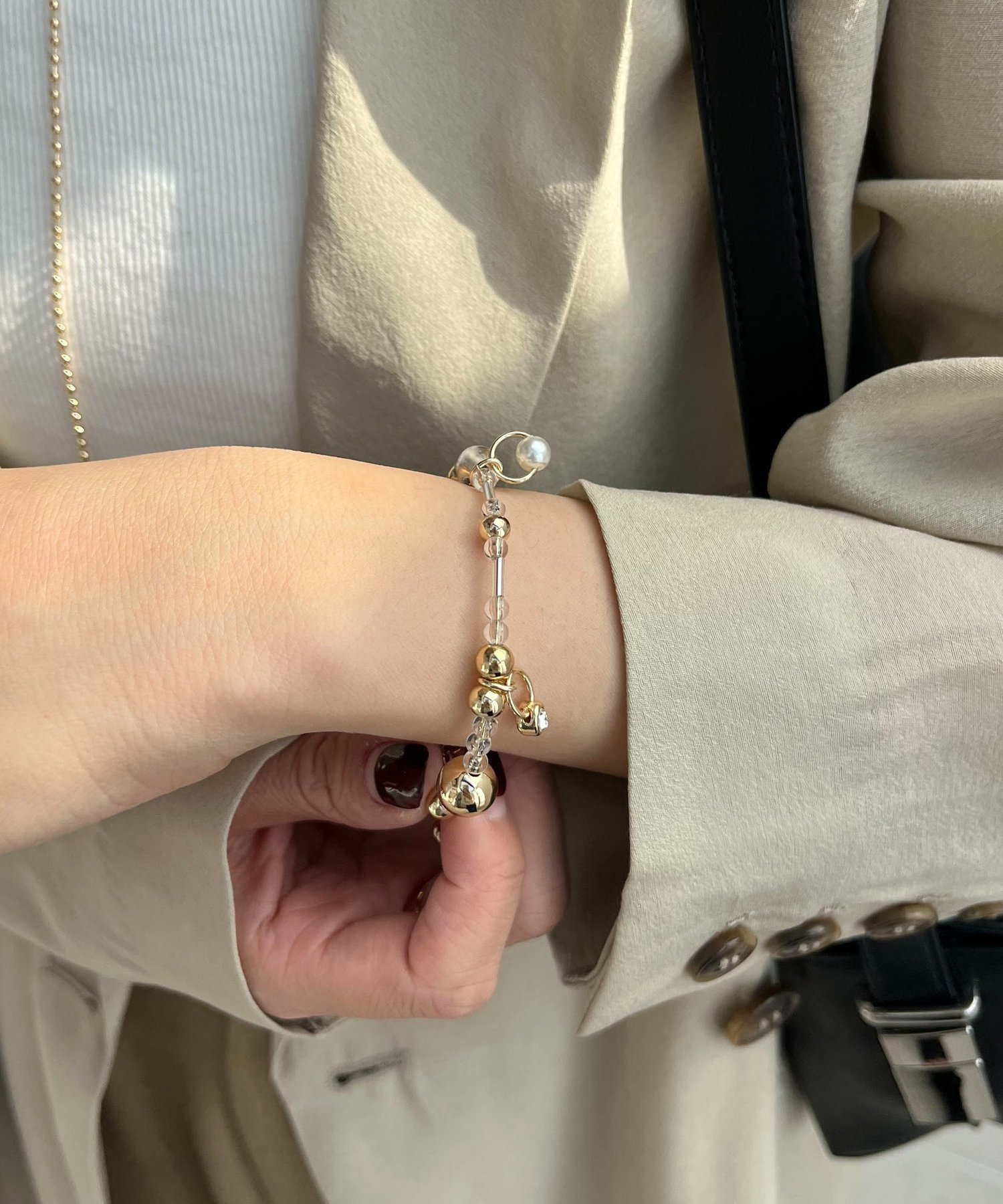 CAPRICIEUX LE'MAGE ＜GOLDY/ゴールディ＞クリアビーズブレス カプリシュ　レマージュ アクセサリー・腕時計 ブレスレット・バングル シルバー ゴールド
