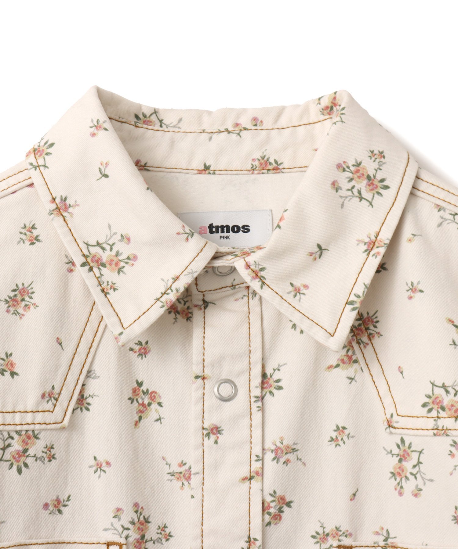 atmos pink atmos pink Floral Work Shirt WHITE アトモス トップス シャツ・ブラウス ホワイト