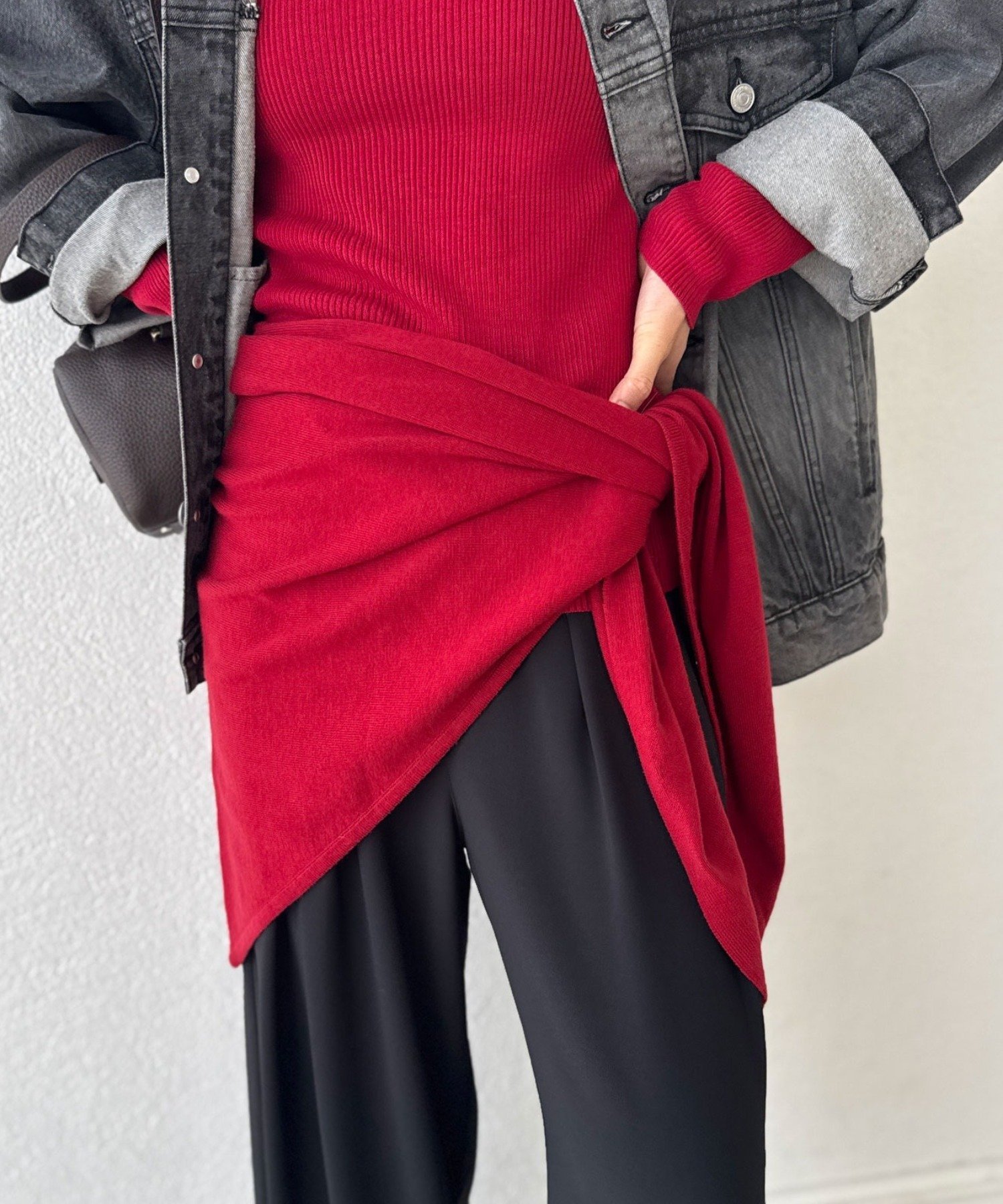 RIVE DROITE 【新色追加/リバイバル】【MONN.:.(モン)】サンカクストール リヴドロワ ファッション雑貨 マフラー・ストール・ネックウォーマー グレー ブラック レッド【送料無料】