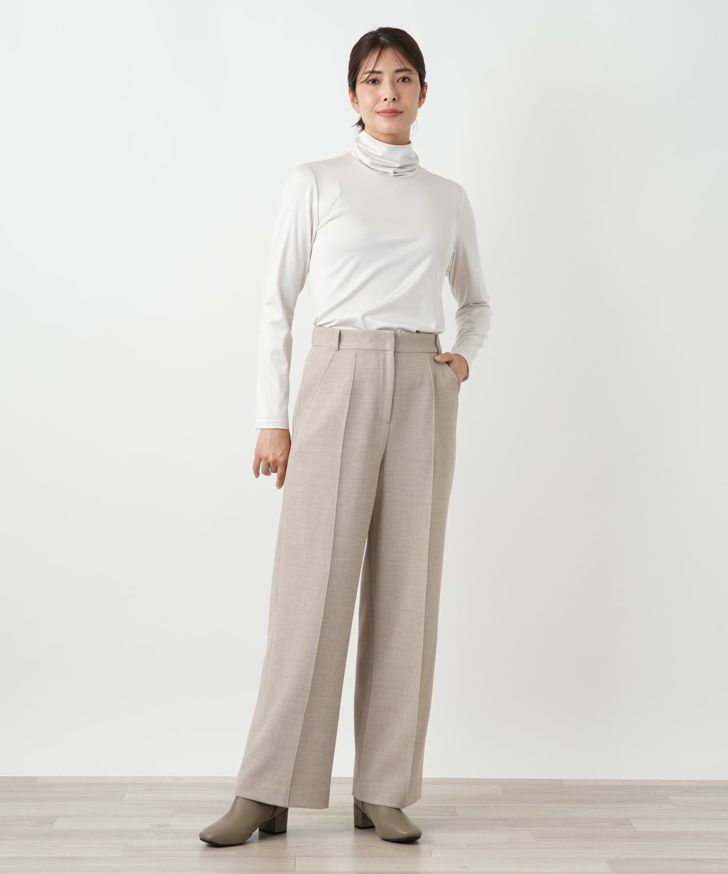 Leilian ストレートパンツ【ROCHAS Premiere】 レリアン パンツ その他のパンツ ブラウン