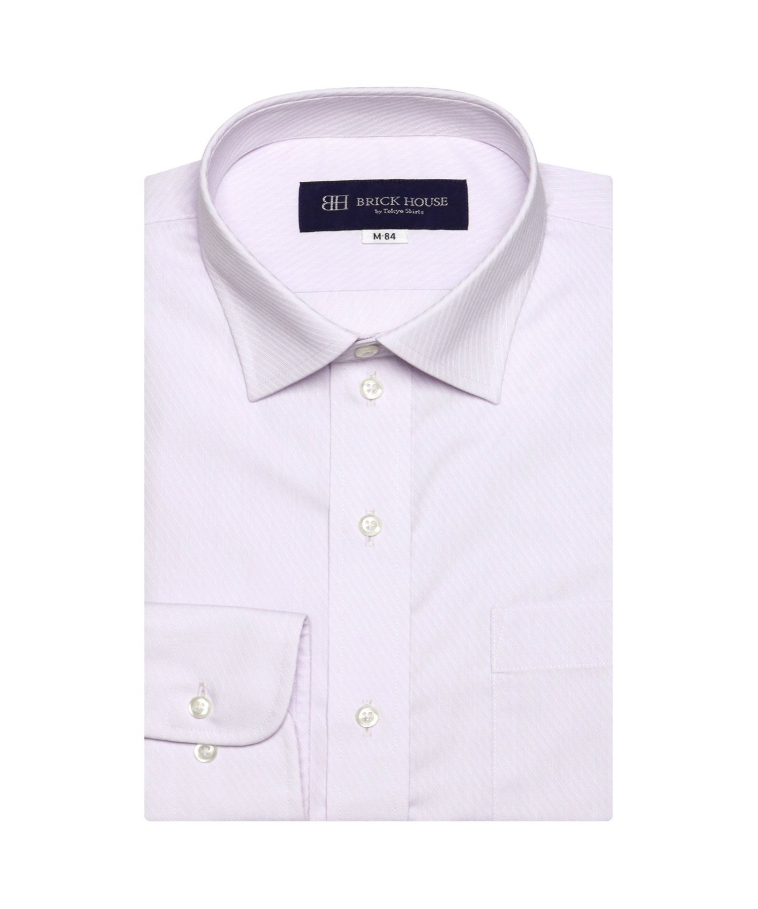 TOKYO SHIRTS (M)形態安定 ワイドカラー 長袖ワイシャツ トーキョーシャツ シャツ/ブラウス ワイシャツ パープル