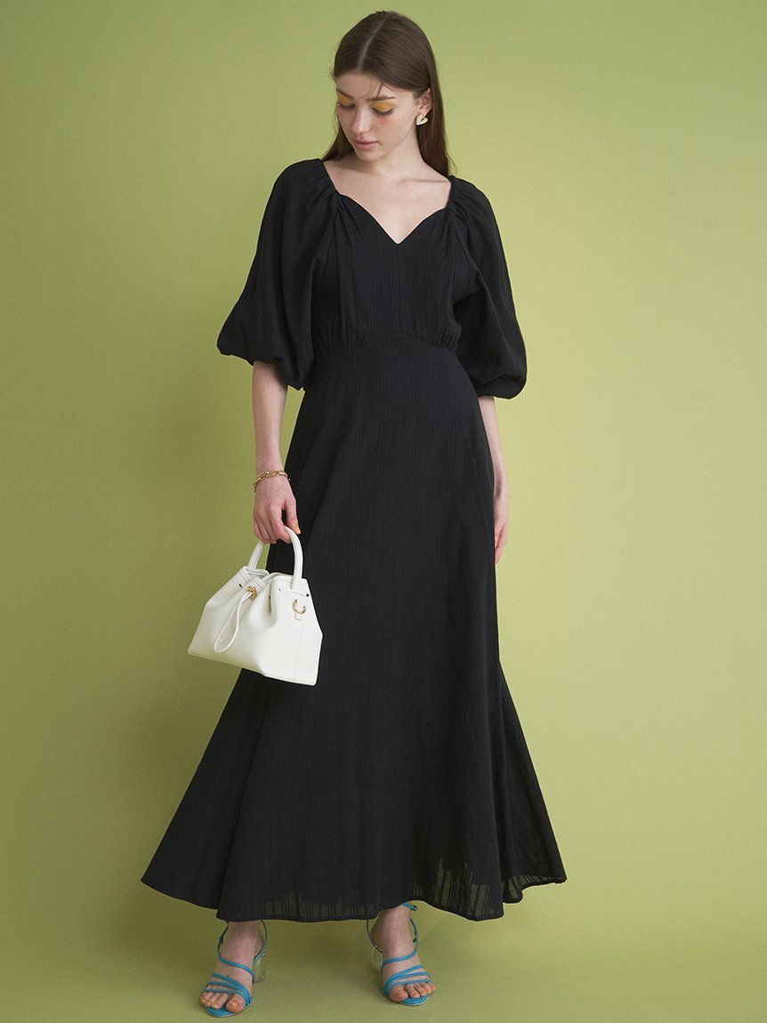 Lily Brown 【WEB限定00サイズあり】ボリュームスリーブロングワンピース リリーブラウン ワンピース・ドレス ワンピース ブラック ピンク【送料無料】のサムネイル