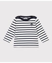 PETIT BATEAU マリニエール長袖プルオーバー プチバトー トップス スウェット・トレーナー ベージュ ホワイト【送料無料】