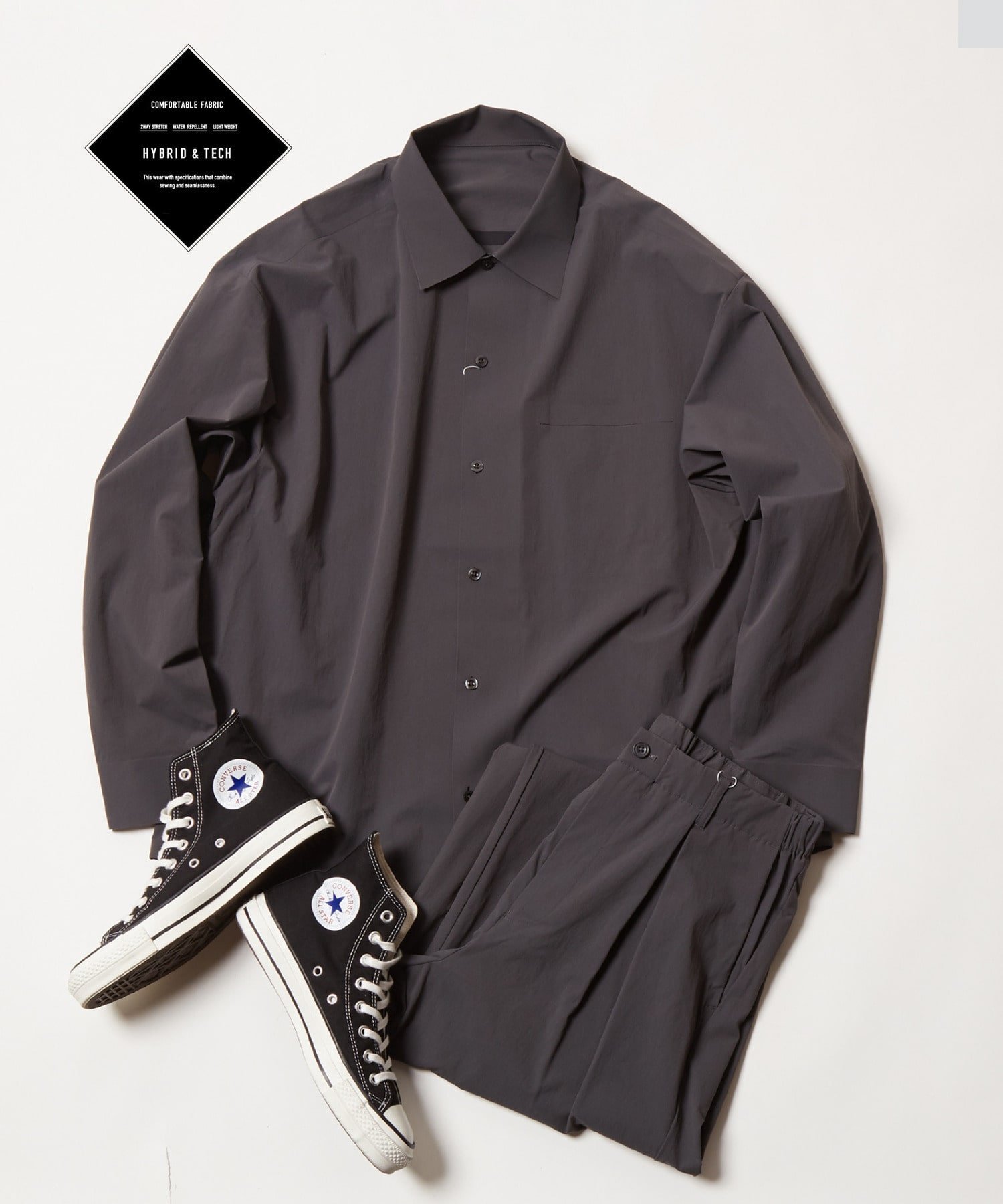 CONVERSE TOKYO MENS SET UP4WAY STRECH SHIRT Сȥ祦 ȥåץ ġ֥饦...