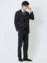 TAKA-Q ストレッチウォッシャブル レギュラーフィット 2ボタン2ピーススーツ 組織紺 メンズ セットアップ ジャケット ビジネス カジュアル 通勤 仕事 ...