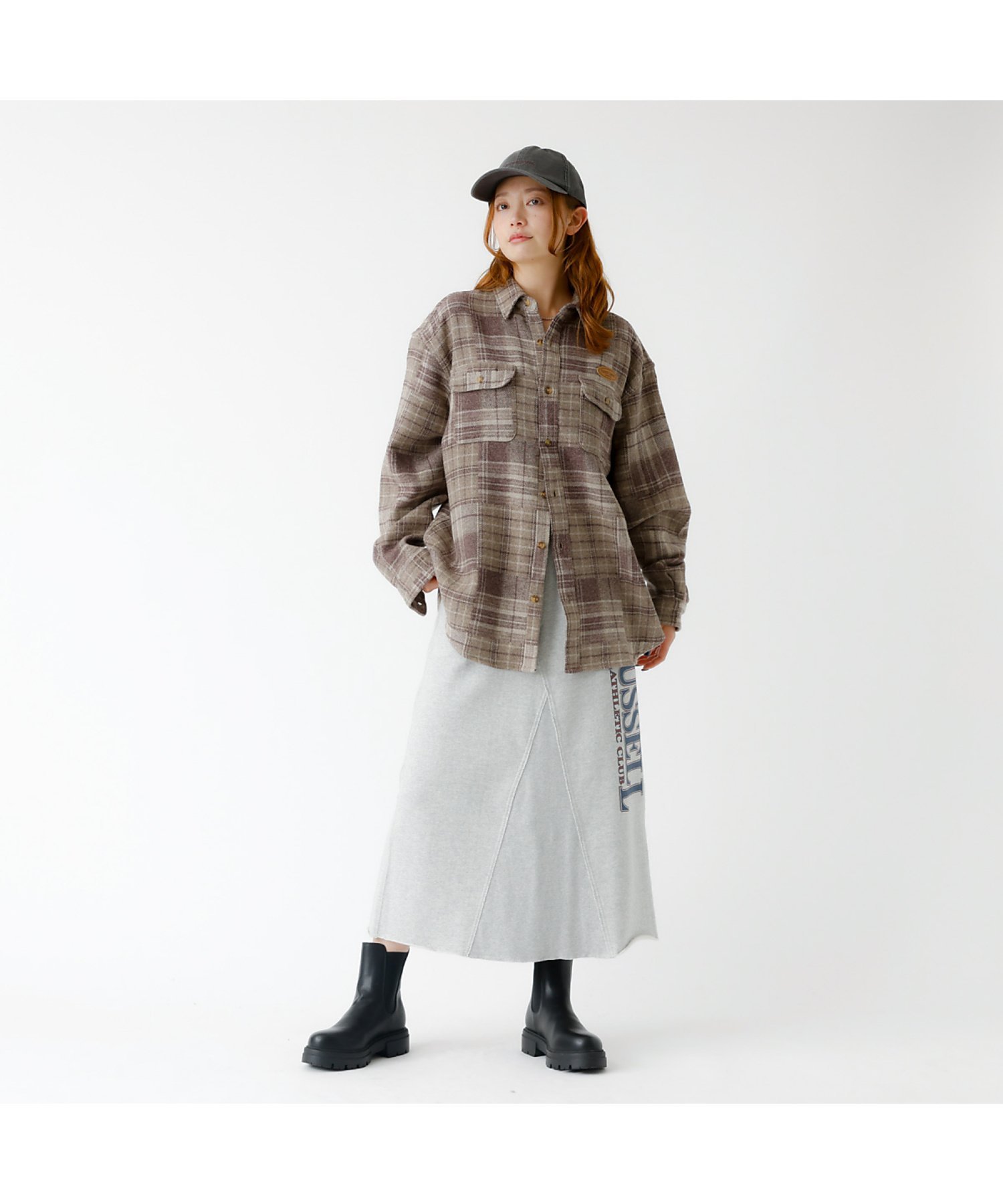 Rouge vif la cle 【PARROTT CANVAS/パロットキャンバス】 CPO SHIRT/パッチ ルージュ・ヴィフ ラクレ トップス シャツ・ブラウス ブラウン