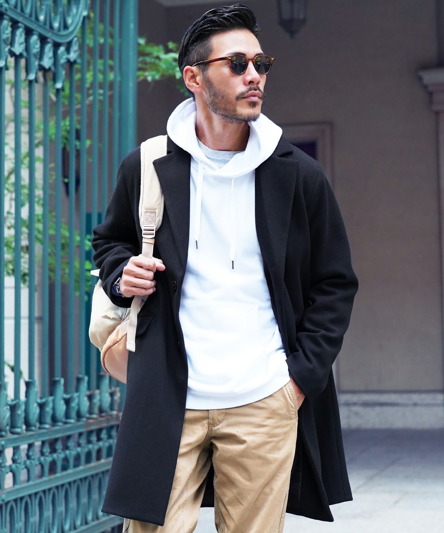 JIGGYS SHOP SELECT テックメルトン ロングコート チェスターコート ステンカラーコート 25AW ジギーズショップ ジャケット・アウター ステ...