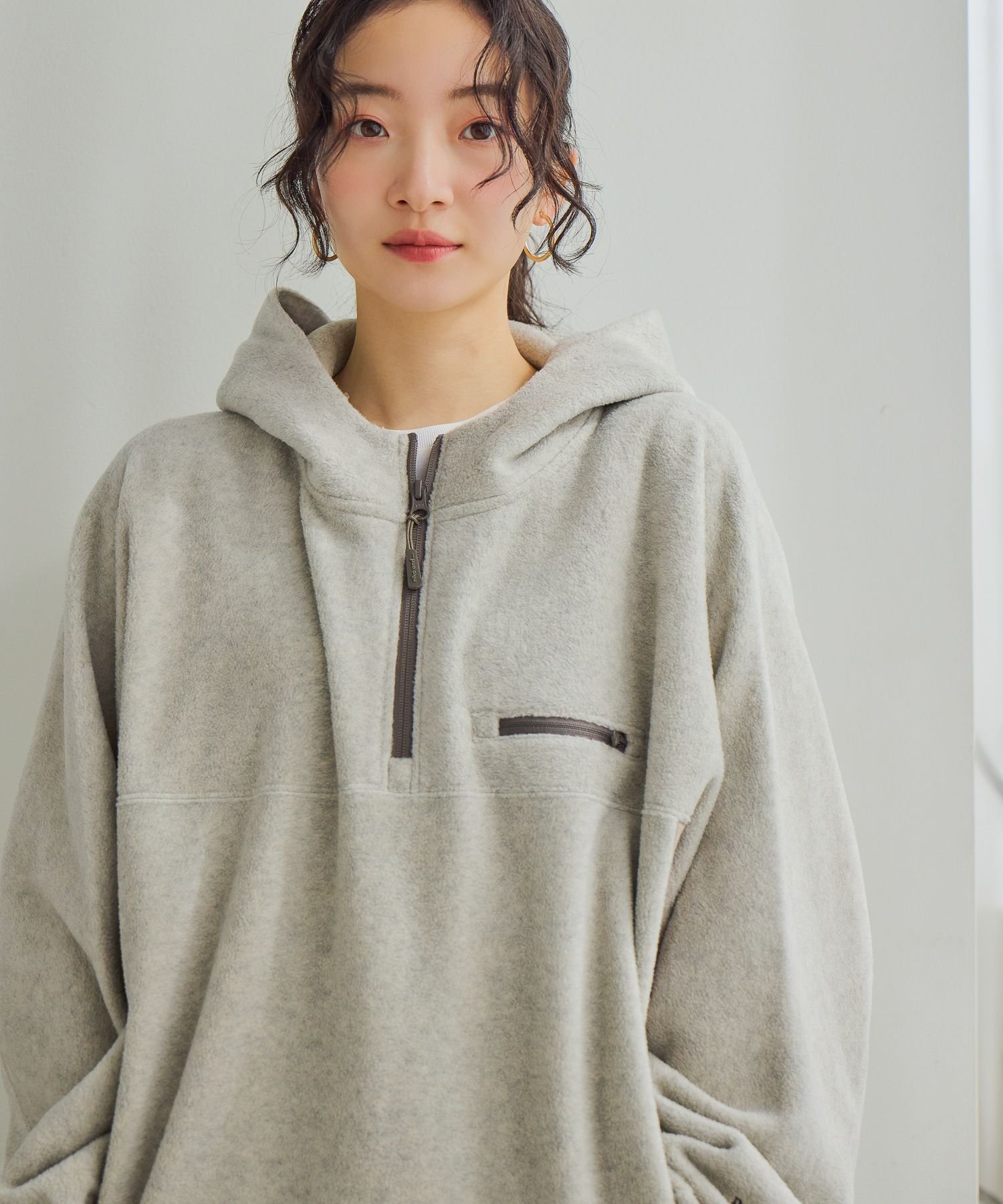 niko and ... ソフトフリース切り替えZIPパーカー ニコアンド トップス スウェット・トレーナー オレンジ ベージュ【送料無料】のサムネイル