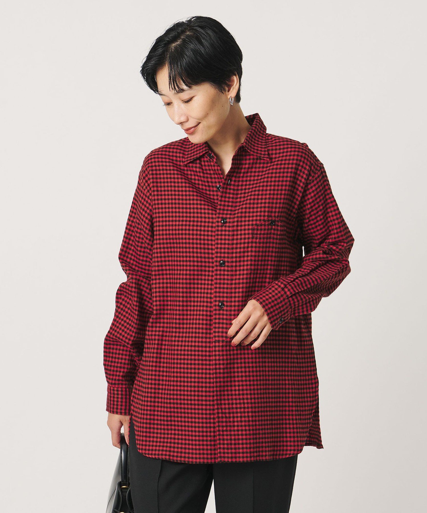 ＜TICCA＞チェック ネルシャツ ユナイテッドアローズ トップス シャツ・ブラウス レッド