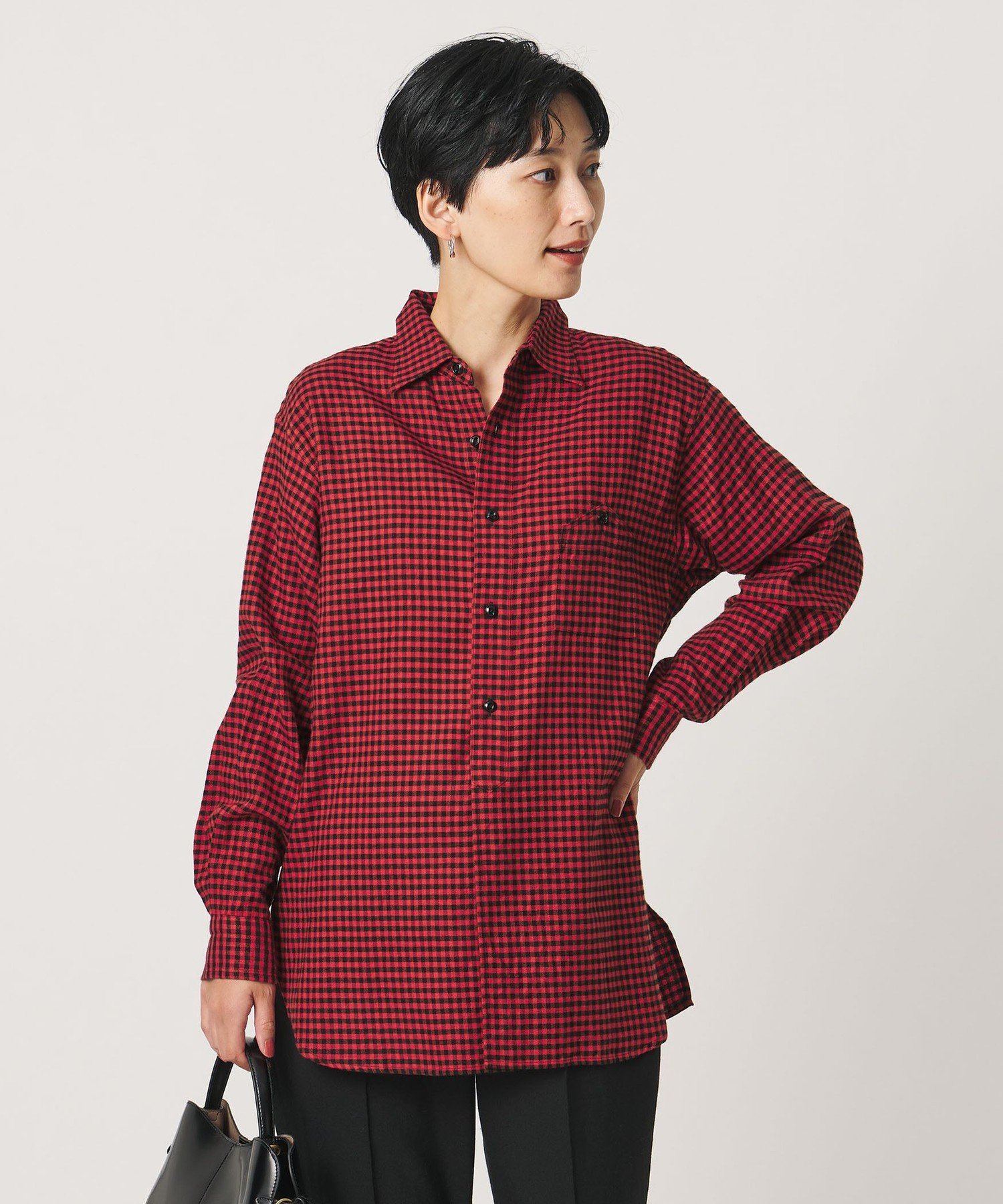 ＜TICCA＞チェック ネルシャツ ユナイテッドアローズ トップス シャツ・ブラウス レッド