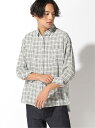 【SALE/80%OFF】POWER TO THE PEOPLE POWER TO THE PEOPLE/(M)【z】リネン麻レーヨン混ドロップショルダーチェックボタンオーバーシャツ レアリゼ シャツ/ブラウス 長袖シャツ ホワイト