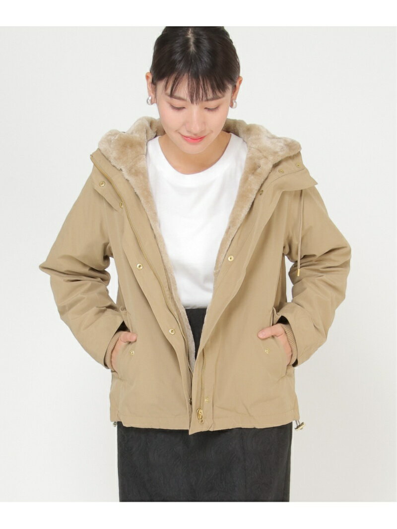 【SALE／29%OFF】ikka ボアライナー付きマウンテンパーカー イッカ ジャケット・アウター ブルゾン・ジャンパー ネイビー グリーン ベージュ【送料無料】のサムネイル