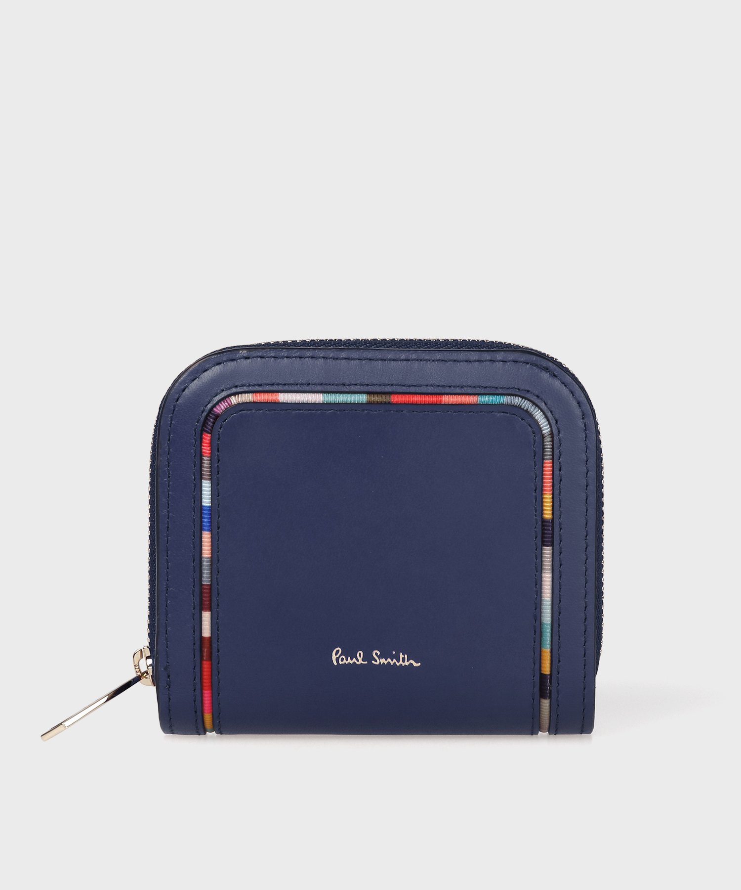 ポールスミス 二つ折り財布 レディース 【SALE／50%OFF】Paul Smith 【公式】スワールインセット ラウンドジップ 2つ折り財布 ポール・スミス　アウトレット 財布・ポーチ・ケース 財布 ネイビー ブラウン レッド ブラック【送料無料】