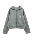 CONVERSE TOKYO WOMEN ONEPOINT STAR★ SHORT HOODIE コンバーストウキョウ トップス パーカー・フーディー グリーン...