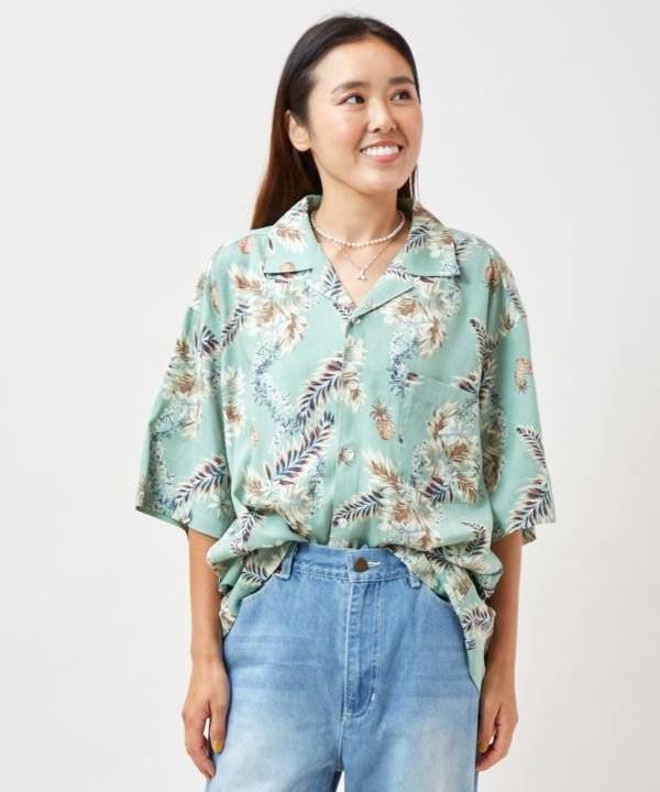 Kahiko 【カヒコ】ニニウメンズシャツ アミナコレクション トップス シャツ・ブラウス グリーン ベージュ【送料無料】