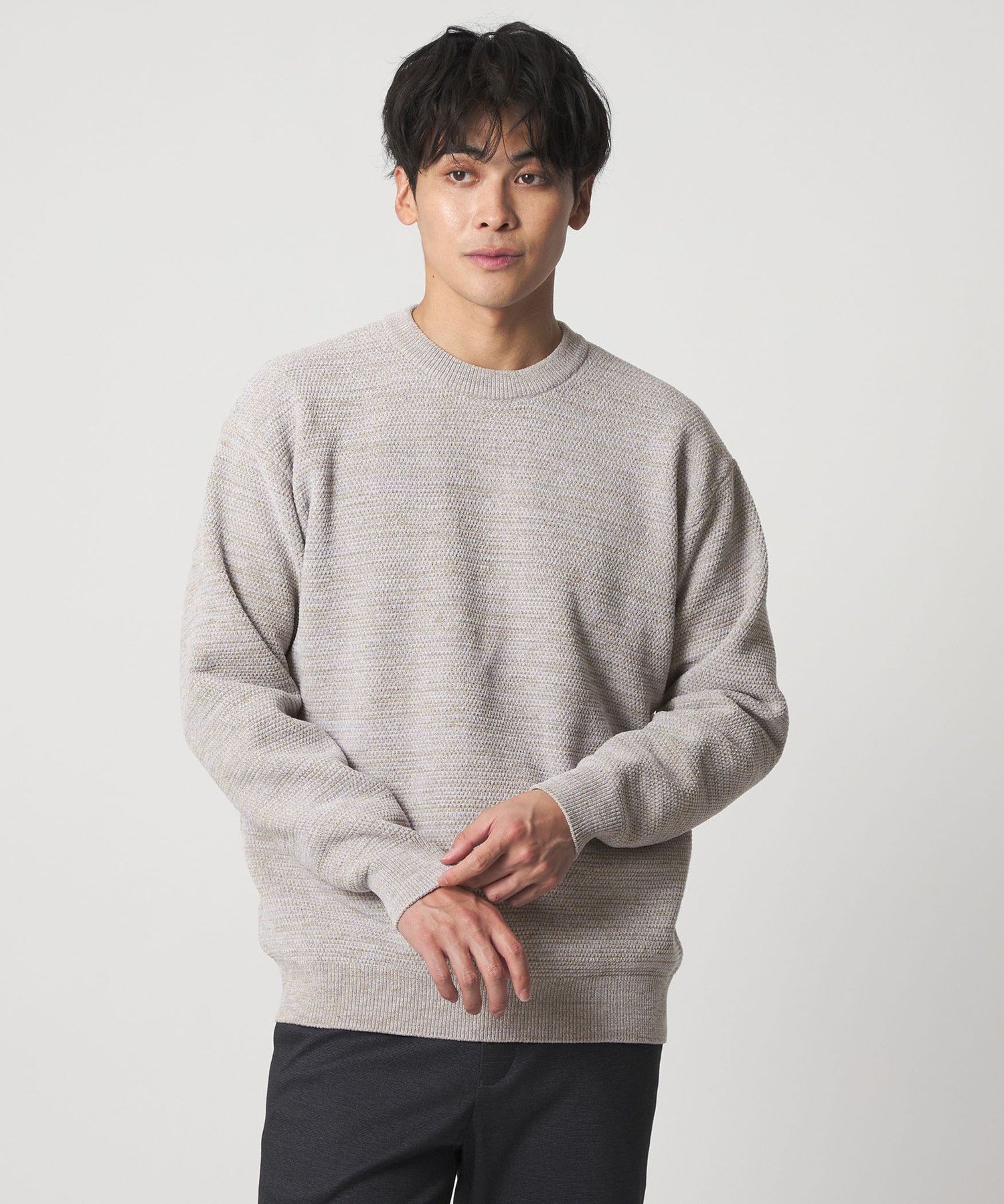 a day in the life モールミックス メランジ ニット-ウォッシャブル-＜A DAY IN THE LIFE＞ ユナイテッドアローズ アウトレット トップス ニット ネイビー ホワイト グレー【送料無料】