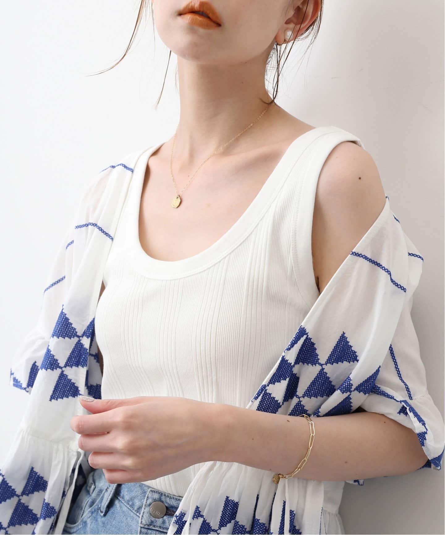 SLOBE IENA ランダムリブカップ付きタンク スローブ イエナ インナー・ルームウェア その他のインナー・ルームウェア ホワイト ブラック ブラウン【送料無料】のサムネイル