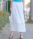 【SALE/30%OFF】DRESSTERIOR 【後ろウエストゴム】オーガニックコットンブレンドレーススカート ドレステリア スカート ロング・マキシスカート ホワイト ブラック【送料無料】
