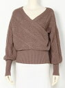 【SALE/10%OFF】LIP SERVICE 2WAYカシュクールケーブルニット リップサービス ニット 長袖ニット ピンク ブラック ブルー ホワイト【送料無料】
