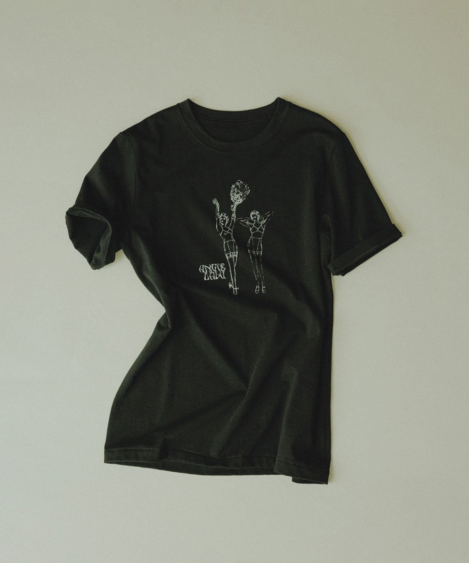SALON adam et rope' 【Angie La La for SALON】コラボプリントTEE サロン アダム エ ロペ トップス カットソー・Tシャツ ブラック ホワイト