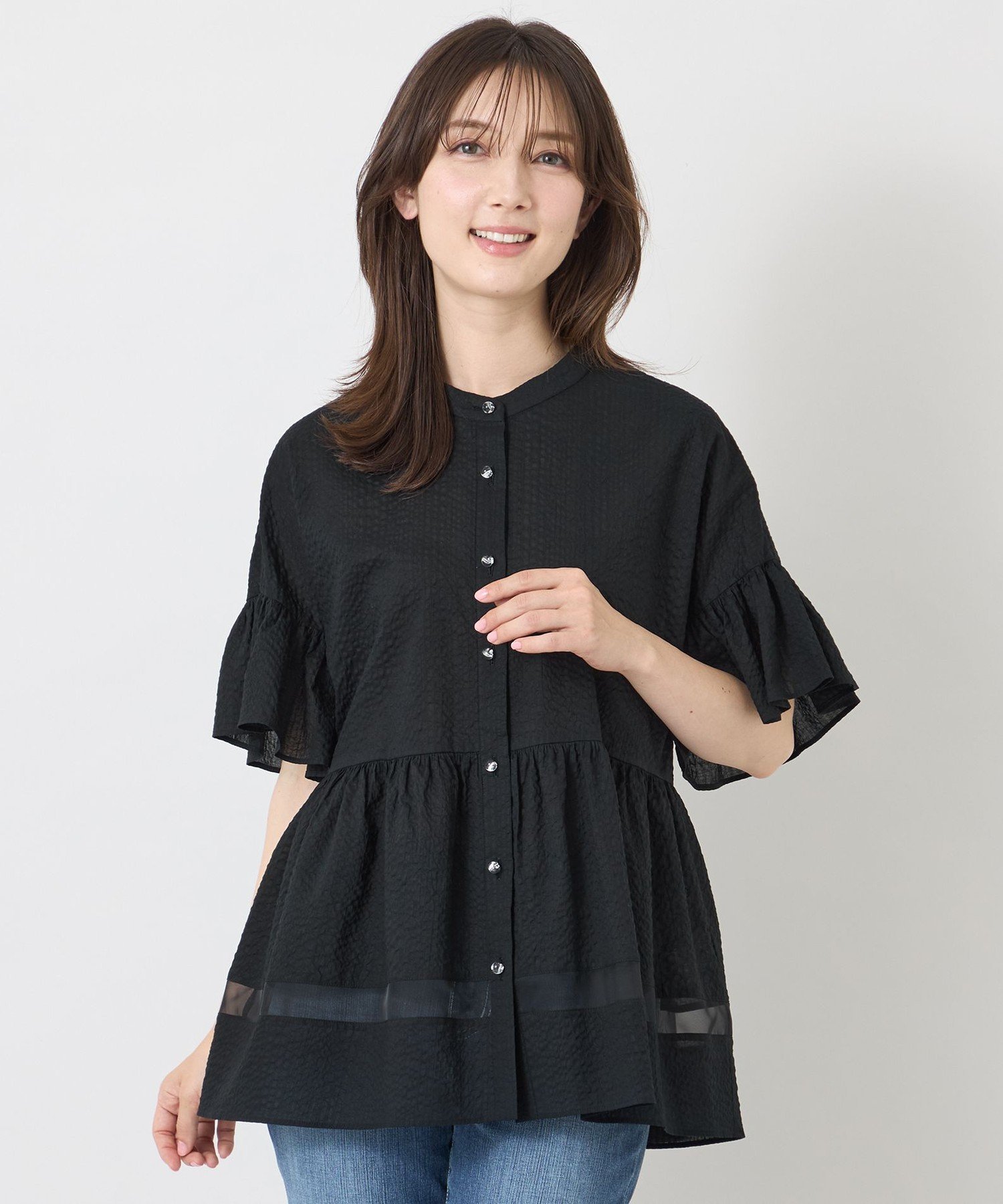 TO BE CHIC ウェーブローン ヘムシアーチュニック トゥー ビー シック トップス シャツ・ブラウス ワインレッド ブラック