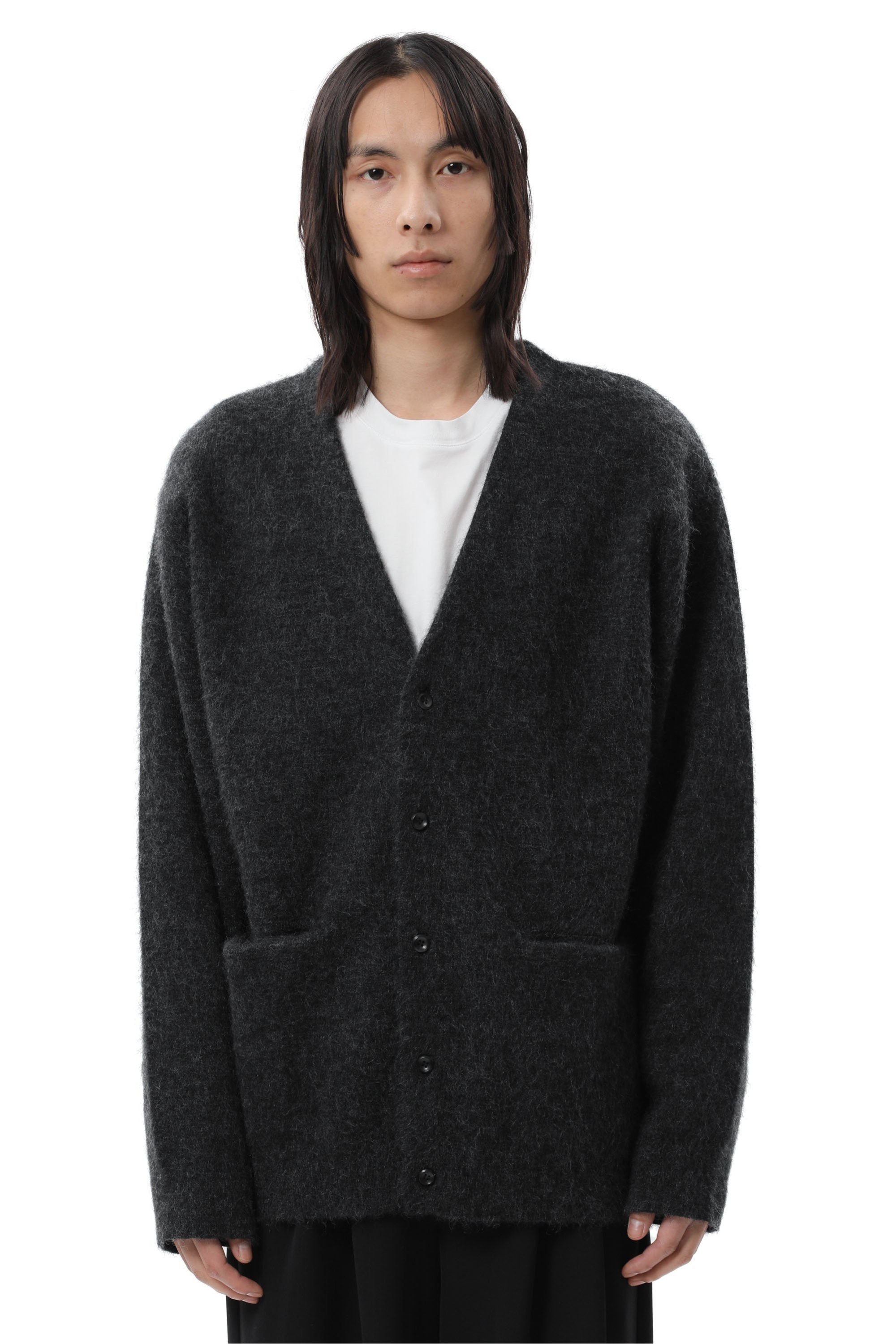 【20221101_woolmark】ATTACHMENT メンズ トップス アタッチメント【SALE/30%OFF】ATTACHMENT ATTACHMENT/WO/NY MOHAIRxPE DOUBLE FACE KNIT CARDIGAN アタッチメント トップス カーディガン ブラック グレー【送料無料】