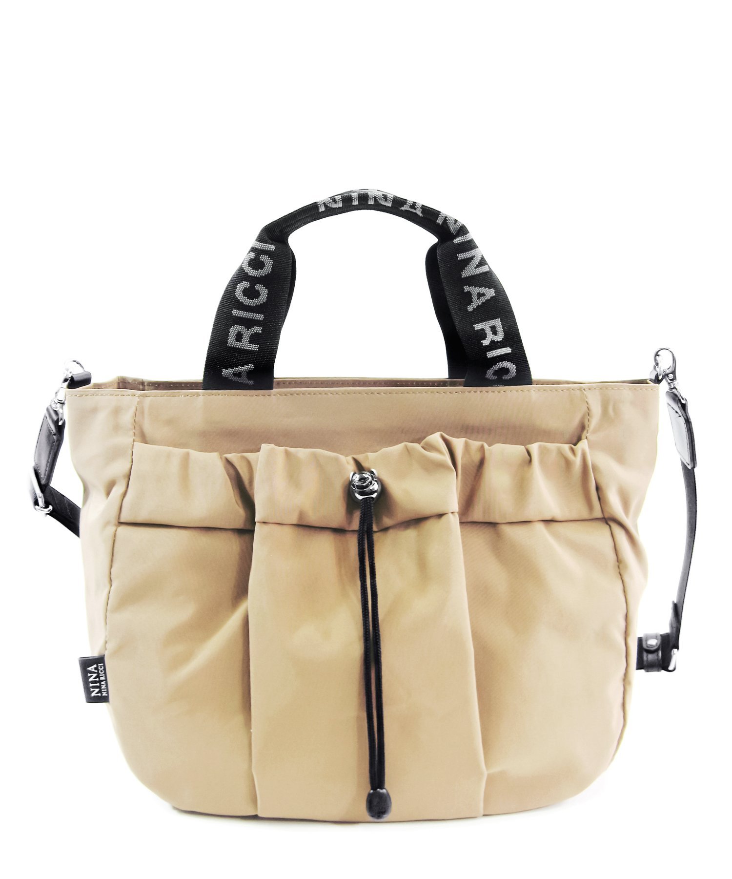 NINA NINA RICCI ブルーム 2WAYバッグ マルショウ エンドウ バッグ ハンドバッグ ブラウン ベージュ ブラック